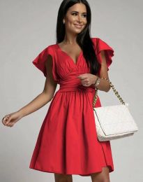 Кокетна дамска рокля в червено - код 0854