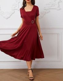 Дамска рокля в цвят бордо - код 8569