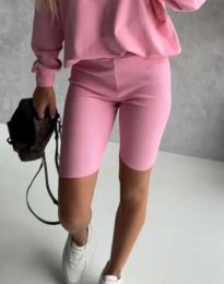 Дамски къси панталонки тип клин в розово - код 01132