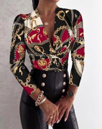 Атрактивна дамска блуза с ефектен десен - код 60025