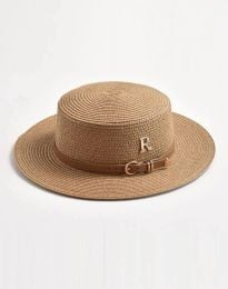 Лятна дамска шапка в цвят капучино - код H0923