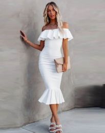 Елегантна дамска рокля в бяло - код 9726