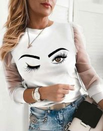 Атрактивна дамска блуза в бяло - код 10006