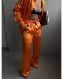 Елегантен дамски панталон в оранжево - код 91399