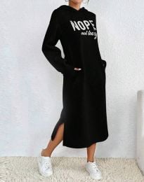 Дамска спортна рокля с надпис в черно - код 33077