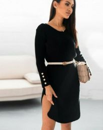 Плетена дамска рокля в черно - код 27134