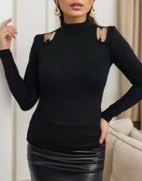 Атрактивна дамска блуза в черно - код 80038