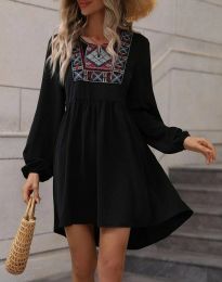 Атрактивна дамска рокля в черно - код 10031