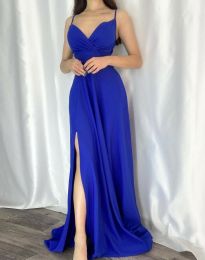 Екстравагантна дълга дамска рокля в синьо - код 582189