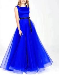Ефирна дамска рокля в синьо - код 3606
