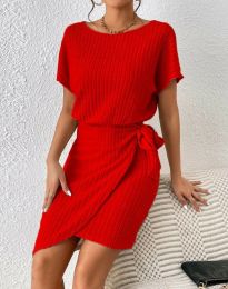 Къса дамска рокля в червено - код 00001
