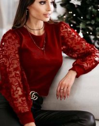 Стилна дамска блуза в червено - код 8006