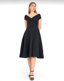 Атрактивна дамска рокля в черно - код 885855