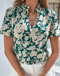 Атрактивна дамска блуза с къс ръкав - код 6028 - 3
