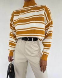 Дамски къс пуловер - код 9538 - 2