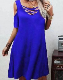 Атрактивна дамска рокля в синьо - код 72544