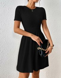 Къса дамска рокля в черно - код 00141