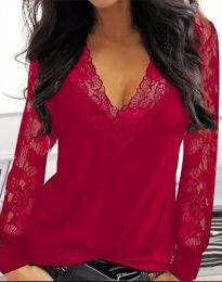 Елегантна дамска блуза в червено - код 36577