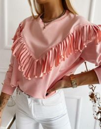 Дамска блуза с ресни в розово - код 12045