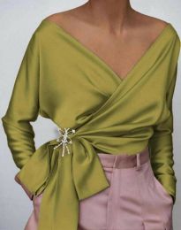 Официална дамска блуза в зелено - код 36036