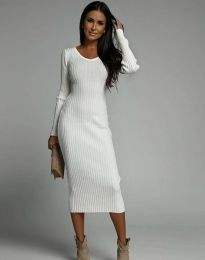 Стилна дамска рокля в бяло - код 2693