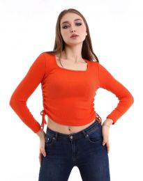Дамска блуза в оранжево - код 10580