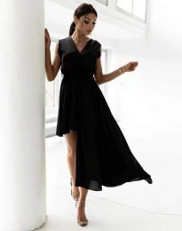 Атрактивна дамска рокля в черно - код 7454