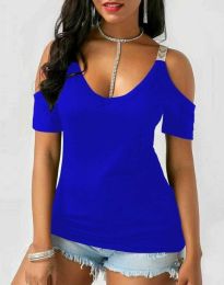 Атрактивна дамска блуза в синьо - код 60002