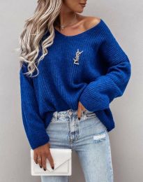 Дамски пуловер в синьо - код 0866