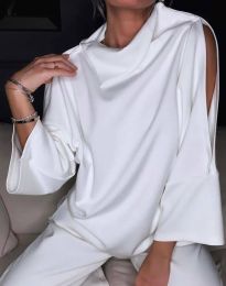 Атрактивна дамска блуза в бяло - код 13062