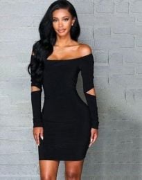 Атрактивна дамска рокля в черно - код 50102