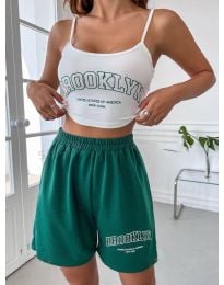 Дамски комплект топ и къси панталонки "BROOKLYN" в зелено - код 34280
