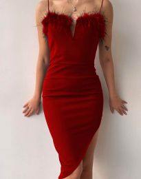 Ефектна дамска рокля в червено - код 000888