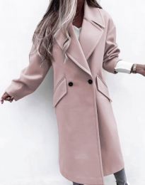 Дамско палто в цвят пудра - код 7969