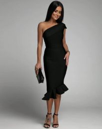 Стилна дамска рокля в черно - код 7568