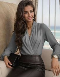 Aтрактивна дамска блуза в сиво - код 28000