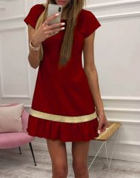 Стилна дамска рокля в цвят бордо - код 2532