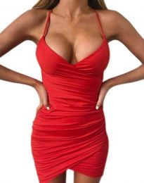 Къса дамска рокля в червено - код 73699