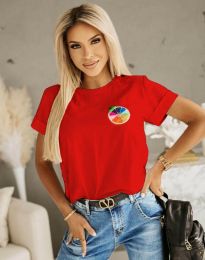 Атрактивна дамска тениска в червено - код 5480