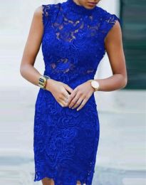 Атрактивна дамска рокля в синьо - код 9984