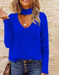 Ефектна дамска блуза в синьо - код 75051