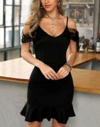 Атрактивна дамска рокля в черно - код 126770