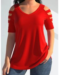 Атрактивна дамска блуза в червено - код 73012