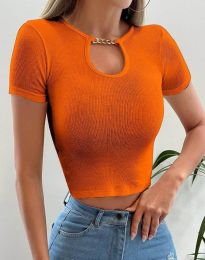 Атрактивна дамска тениска в оранжево - код 55733