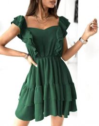 Разкроена дамска рокля в зелено - код 7390