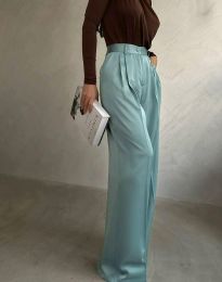 Елегантен дамски панталон в цвят тюркоаз - код 5390