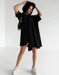 Свободна дамска рокля в черно - код 3290