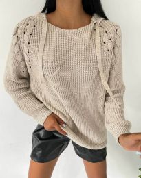 Дамски пуловер в бежово - код 5634