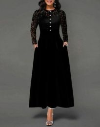 Атрактивна дамска рокля в черно - код 86022