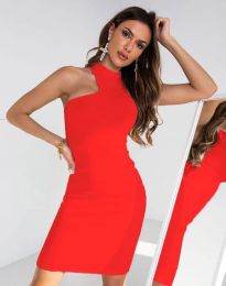 Атрактивна дамска рокля в червено - код 66799